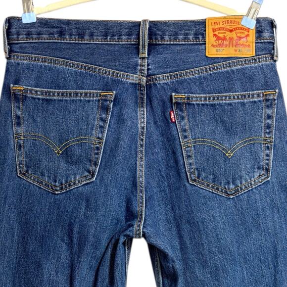 Levis 550 Jeans Relaxed Straight 34x34 Stonewash 4886 Cotton Casual Retro Skater - Picture 13 of 16